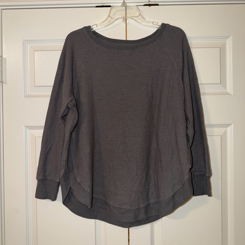 Maurices Charcoal Gray Waffle Knit Shirt